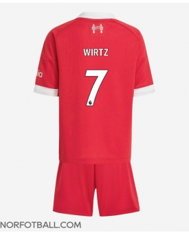 Billige Fotballdrakt Liverpool Florian Wirtz #7 Replika Hjemmedraktsett Barn 2025-26 Kortermet (med bukser)